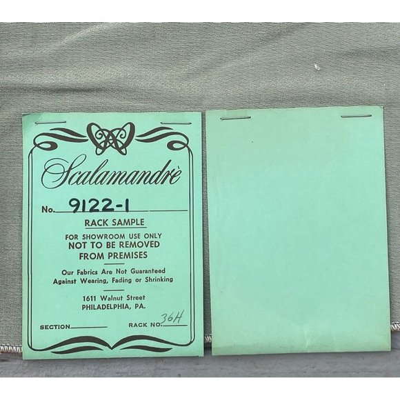 Mid-Century Modern White Lodge Italy Silk Jade Blue Scalamandre Silks Sample - Picture 10 of 16